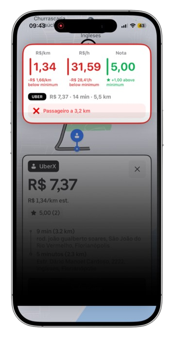 Corridex monitorando corridas em tempo real